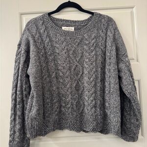 Lucky Brand Charcoal Cable Knit Sweater
